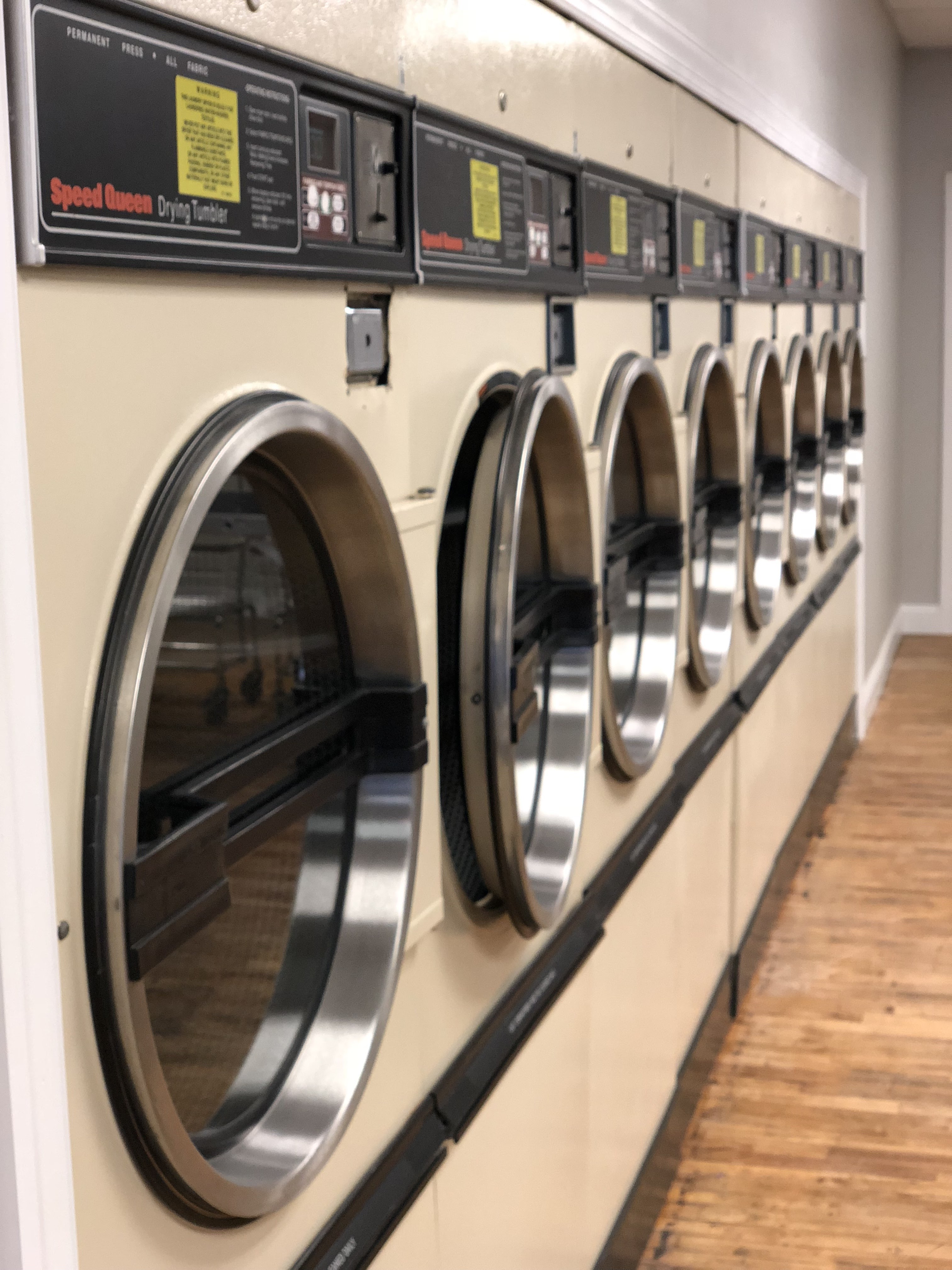 The Laundry Room Laundromat storefront and entrance in Randolph