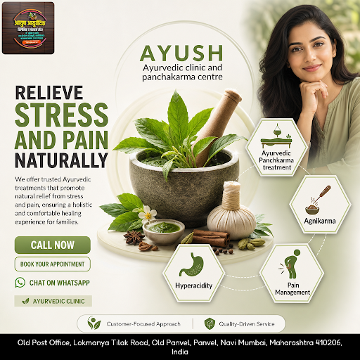 AYUSH Ayurvedic clinic offers expert Panchkarma treatments, Agnikarma, pain management, stress re… post image