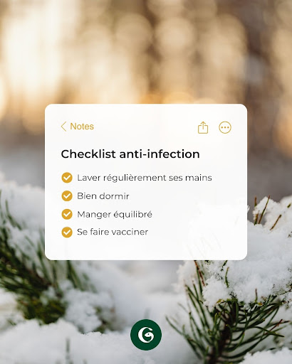 En hiver, notre organisme est plus exposé aux virus.

Pour limiter les infections saisonnières, quelques gestes simples font la différence 👇

🧼 Hygiène des mains : un lavage régulier réduit fortement la transmission des virus
😴 Sommeil suffisant : il soutient le système immunitaire
🥗 Alimentation équilibrée : vitamines et minéraux participent aux défenses naturelles
💉 Vaccination : un moyen efficace de se protéger contre certaines infections
💬 Conseil pharmaceutique : dès les premiers symptômes, évitez l’automédication inadaptée

👉 Votre pharmacien vous accompagne tout l’hiver pour vous aider à protéger votre santé et celle de vos proches.