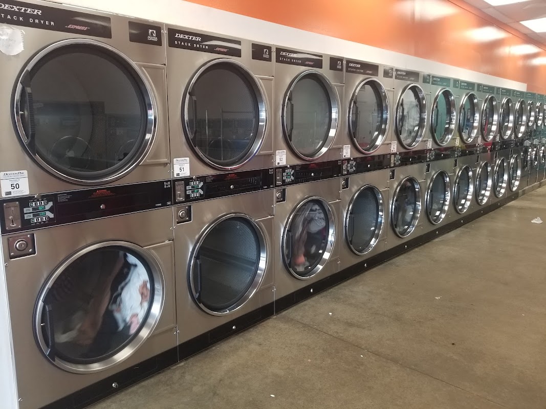 Clean laundry equipment at Coin Laundry in Gulfport, MS