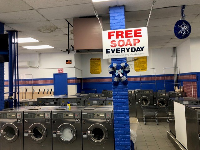 Laundromat II storefront and entrance in Brooklyn
