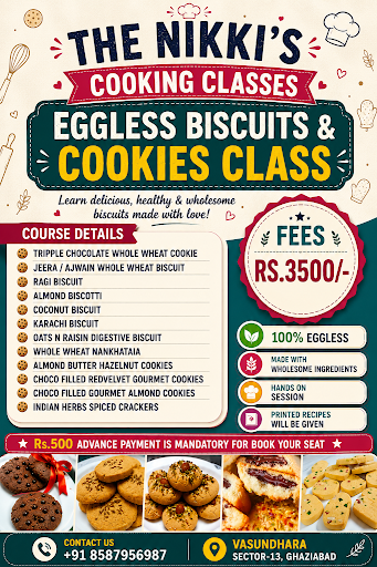 Here’s a poster-ready description for your Eggless Biscuit & Cookies Class: post image