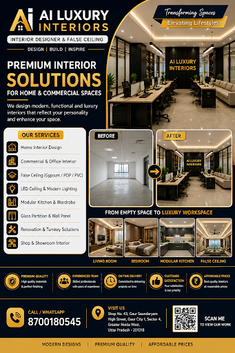 AI Luxury Interiors provides premium home interior, office interior, false ceiling, modular kitch… post image