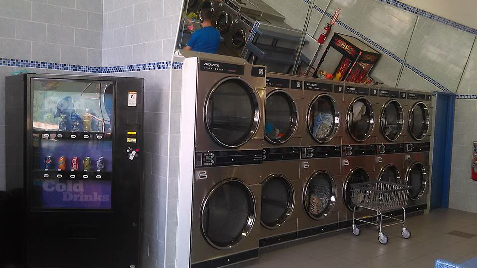 Shop and Wash Laundry laundromat interior in Brooklyn, NY