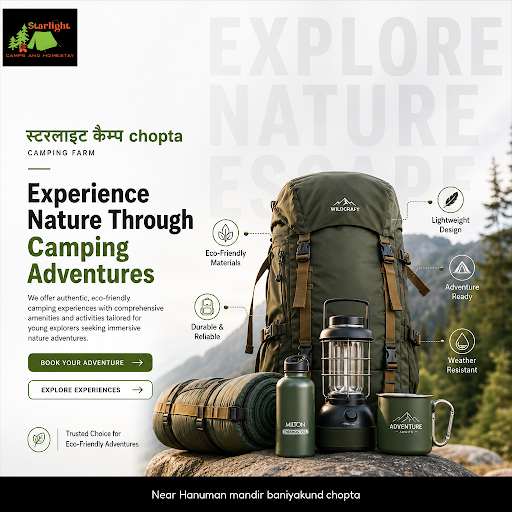 Experience the tranquility of स्टरलाइट कैम्प chopta with makkumath homestay. Enjoy camping, natur… post image
