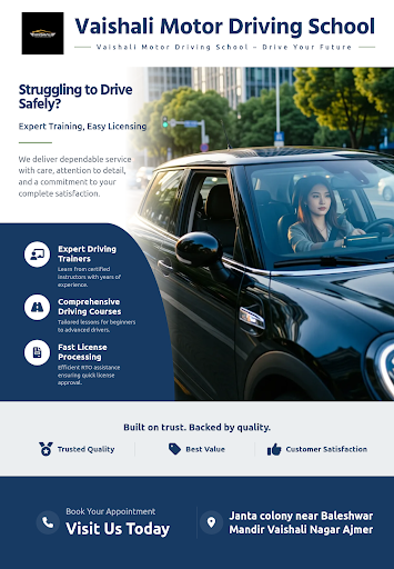 Vaishali Motor Driving School offers comprehensive driving lessons for all skill levels with expe… post image