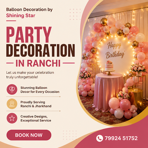 Planning a celebration in Ranchi? Look no further than Balloon Decoration by Shining Star for stu… post image