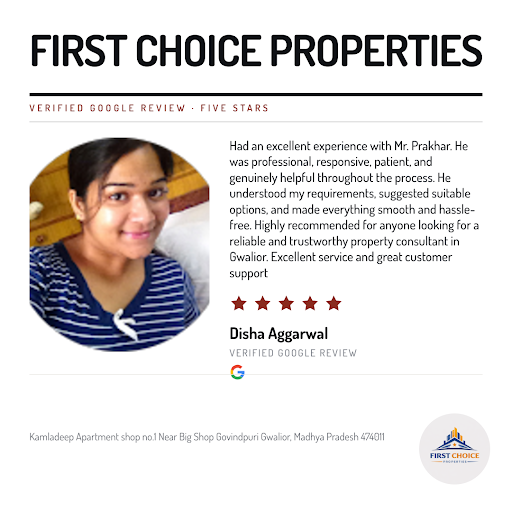 Disha Aggarwal's exceptional experience with FIRST CHOICE PROPERTIES in Govindpuri! She loved our… post image