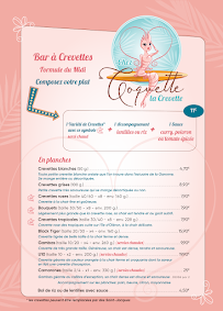 Menu Coquette la crevette Page 3
