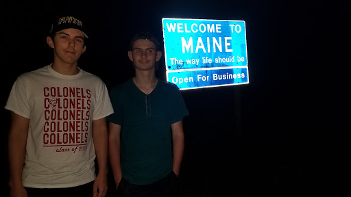 Maine, State Line Sign - Thumbnail