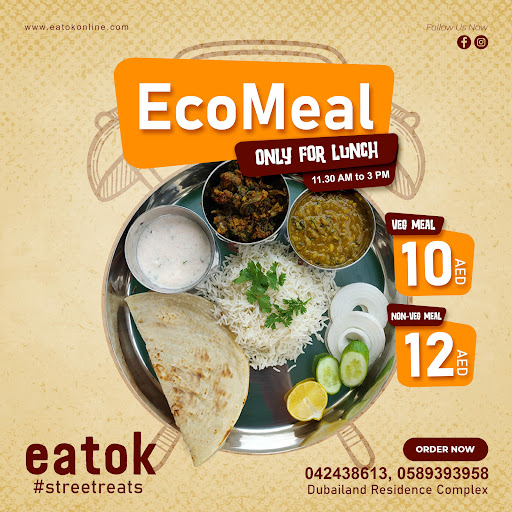 Veg Meal just for 10 AED and Non Veg meal just for 12 AED near you..!! post image