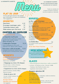 Menu La Cahuette, Bar Restaurant Guinguette - Etang de Bétineuc Page 1