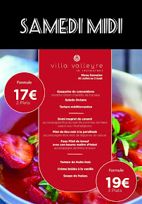 Menu Villa Valleyre Page 1