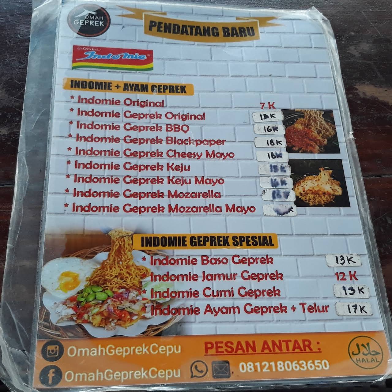 Omah Geprek Cepu Restoran Masakan Ayam