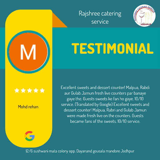 Rajshree catering service in Jodhpur exceeded Mohd Rehan's expectations! He raved about our authe… post image