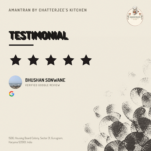 BHUSHAN Sonwane loved the exceptional daily tiffin service at Amantran by Chatterjee's Kitchen in… post image