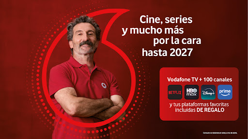 Vente a Vodafone y disfruta del Plan más completo al mejor precio. Fibra + 2 líneas móviles ilimitadas y Vodafone TV con más de 100 canales y tus plataformas favoritas incluidas de regalo hasta 2027.