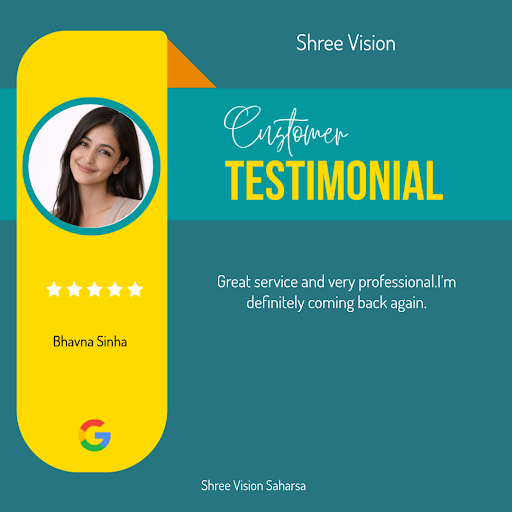 Bhavna Sinha, a satisfied customer from Saharsa, gives a 5-star review to Shree Vision, the leadi…