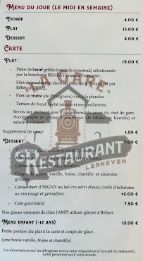 Menu La Gare Page 1