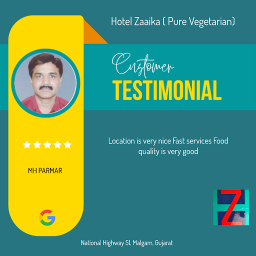 MH Parmar raves about the exceptional service at Hotel Zaaika (Pure Vegetarian), Malgam's finest… post image