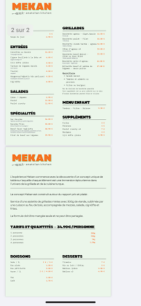 Menu MEY’HANE RESTAURANT MEKAN Page 1