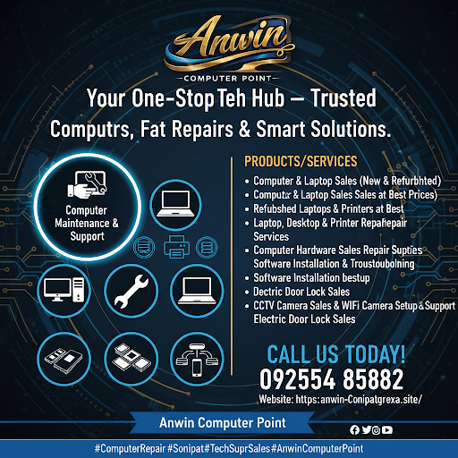 💻 Need tech help? 🤔 Anwin Computer Point is your solution! 🛠️ We offer computers, repairs, and sm… post image