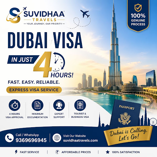 ✈️ Suvidhaa Travels – Your Trusted Partner for Dubai Visa in 4 Hours 🇦🇪  