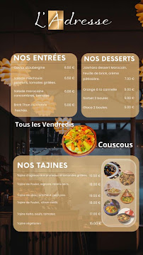 Menu L'ADRESSE Restaurant Lounge Page 2