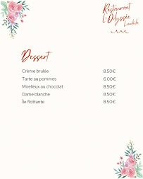 Menu Restaurant bar l' odyssée Page 1