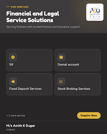 M/s Amith K Dugar, a certified financial planner and chartered financial advisor in Kolkata, offe… post image