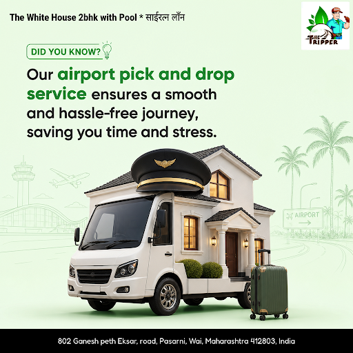 Experience convenient airport pick and drop service at The White House 2bhk with Pool, साईरत्न ला… post image