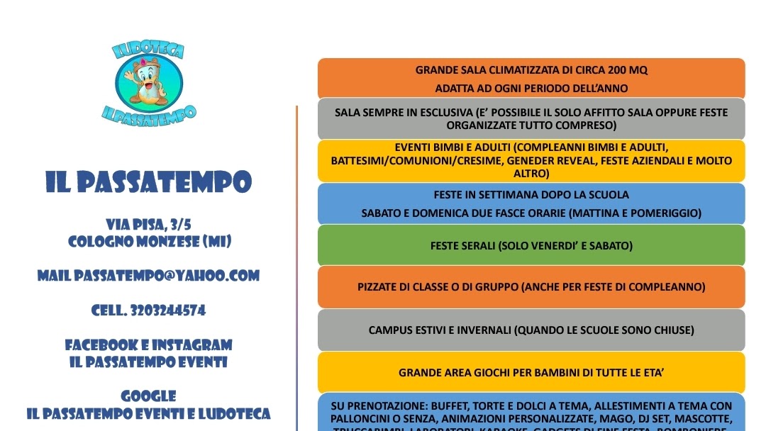 Il Passatempo Eventi - Centro Eventi a Cologno Monzese