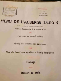 Menu Auberge de la Chapelle Page 10