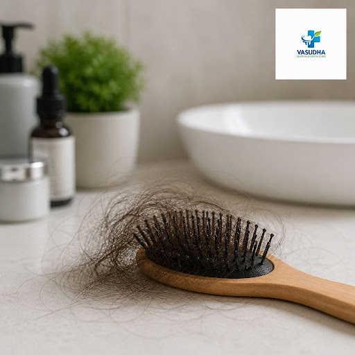Noticing extra hair on your pillow or in the shower? At Vasudha Hospital and Dental Clinic in Vad…