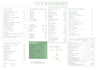 Menu Le Café des Bains Page 2