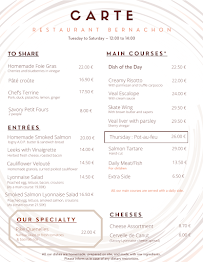 Menu Restaurant Bernachon & Salon de Thé Page 2