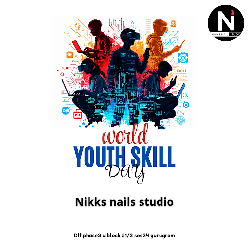 Celebrate World Youth Skill Day with vibrant nail polish at Nikks Nails Studio, empowering young…