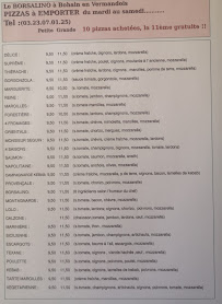 Menu Le Borsalino Page 1