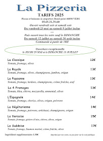 Menu Pizzeria Vers Page 1