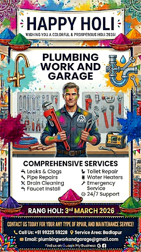 Happy Rang Holi 2026 from Plumbing Work and Garage! 🎨🛠️ post image