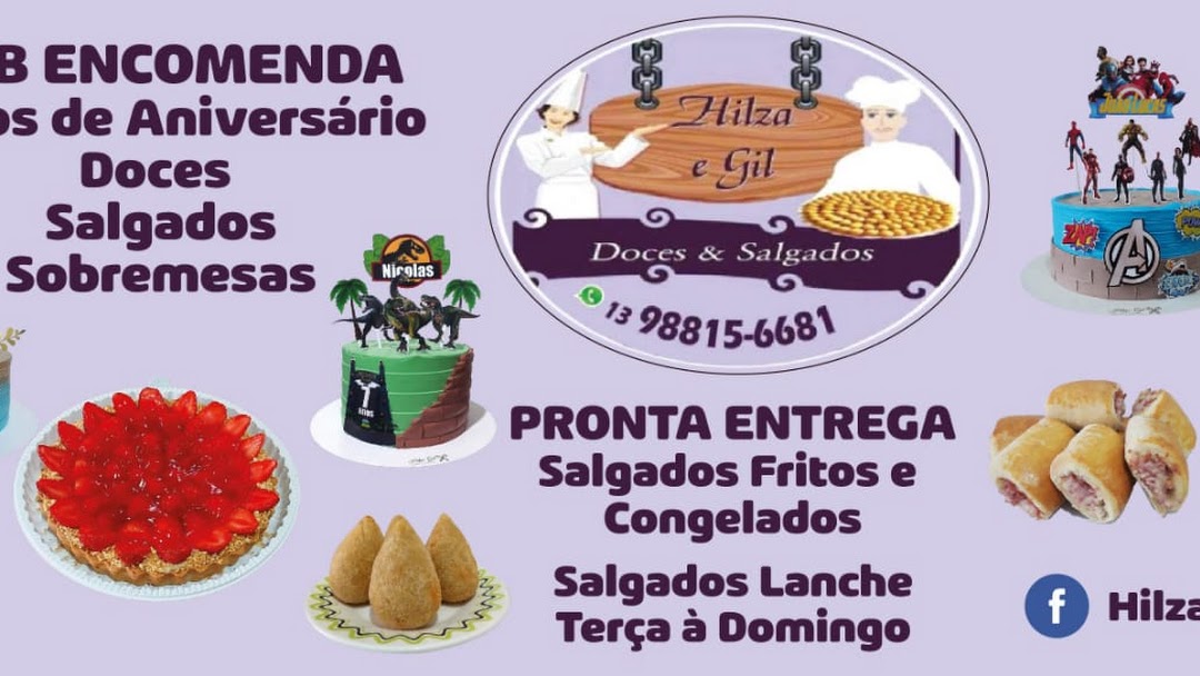 Hilza & Gil Doces e Salgados - Confeitaria em Praia Grande, predominância  em porções individuais de salgados e doces. Bolos de aniversário por  encomenda