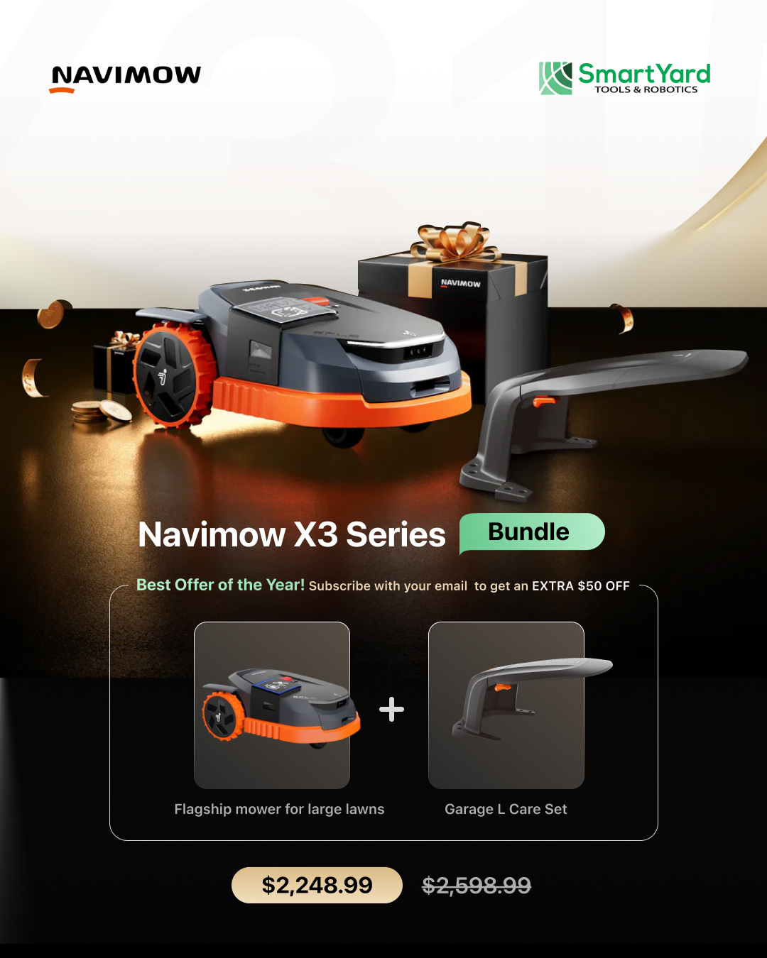 Black Friday Bundle Deal: Navimow X3 Series + Garage Set