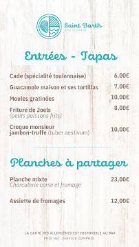 Menu Le Saint Barth - Restaurant & Bar sur le port de Hyères Page 5