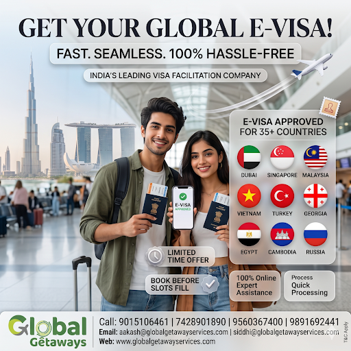 E-visa services in Delhi for Dubai Singapore Malaysia Vietnam Turkey Georgia and 35 plus countries with fast approval