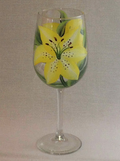 Wineflowers Hand-Painted Glassware - Thumbnail