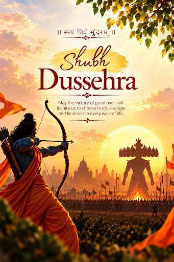 ✨🏹 **Happy Dussehra!** 🏹✨

May the victory of good over ev