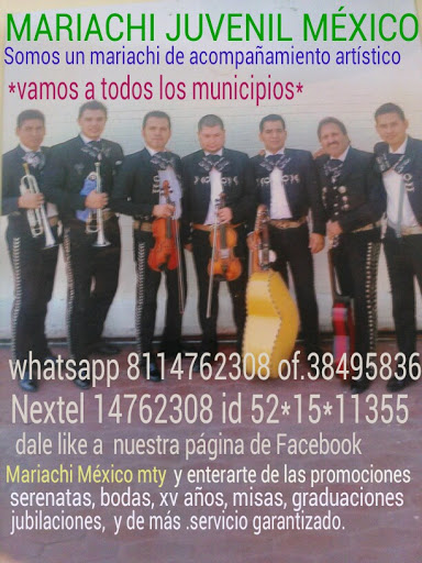 Mariachis en Monterrey Cadereyta Juárez y Montemorelos Mariachi Juvenil México