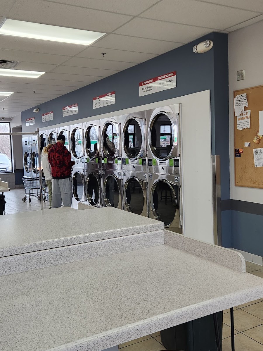 Clean laundry equipment at Sunset Laundry in Waukesha, WI