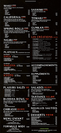 Menu O-Sushi BAR Maussane Page 2