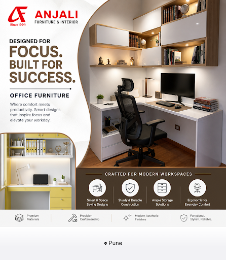 Discover high-quality office furniture at Anjali Furniture & Interior, offering stylish and funct… post image